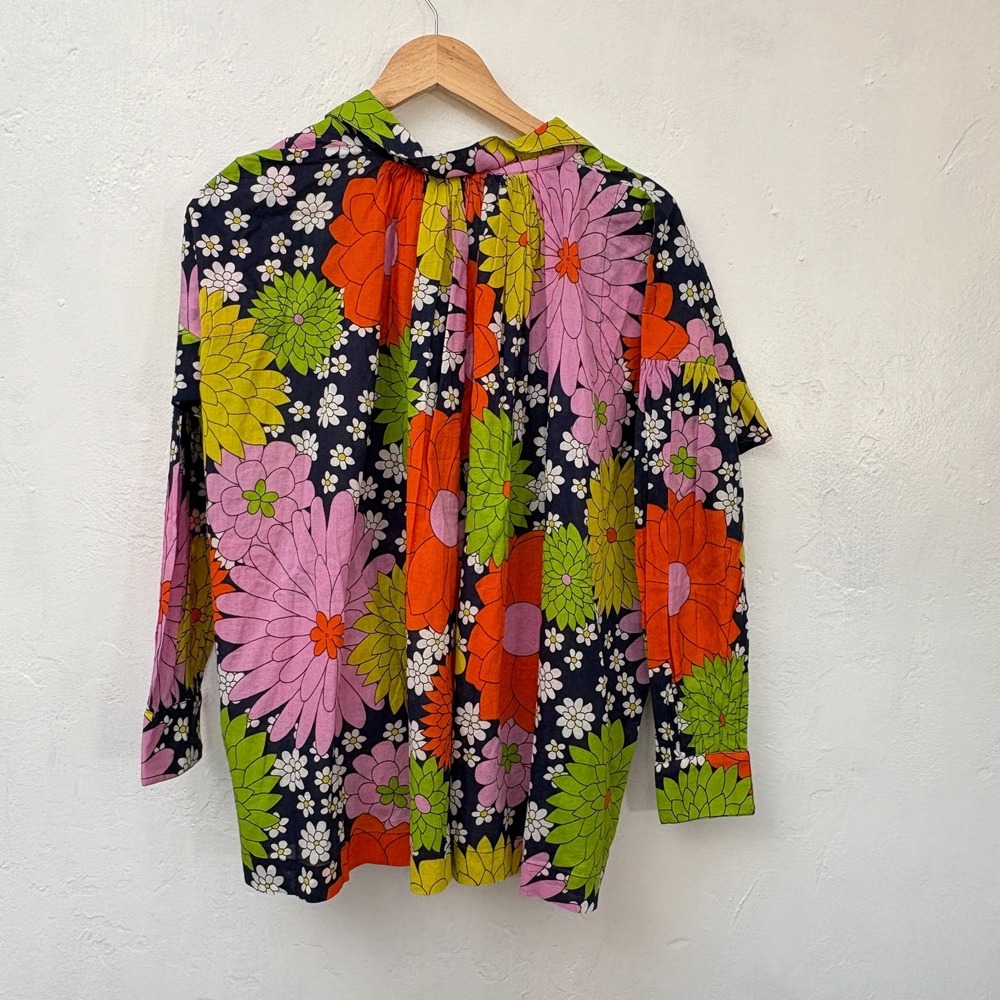 Dodo Bar Or Vyan Shirt Women Size Small Floral Nelly Multicolor Sheer New
